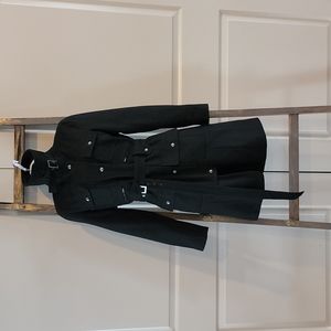 Giacca pea coat, sz small, black